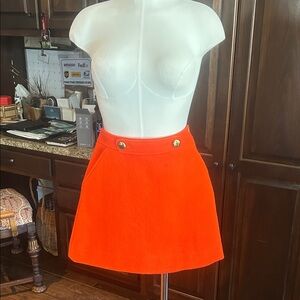 Molly B Sz 2 Boutique Vibrant Orange Women's Wool Mini Skirt GUC